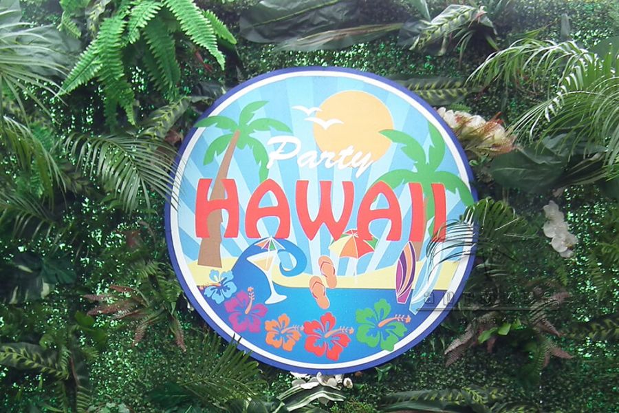 Фотозона "party hawaii" для гавайской вечеринки за городом