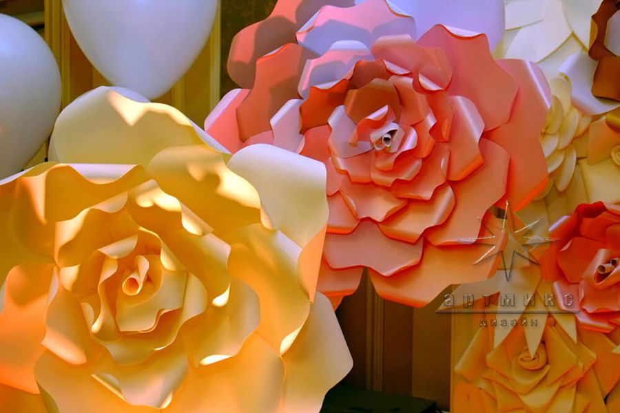Фотозона из цветов в оформлении день рождения